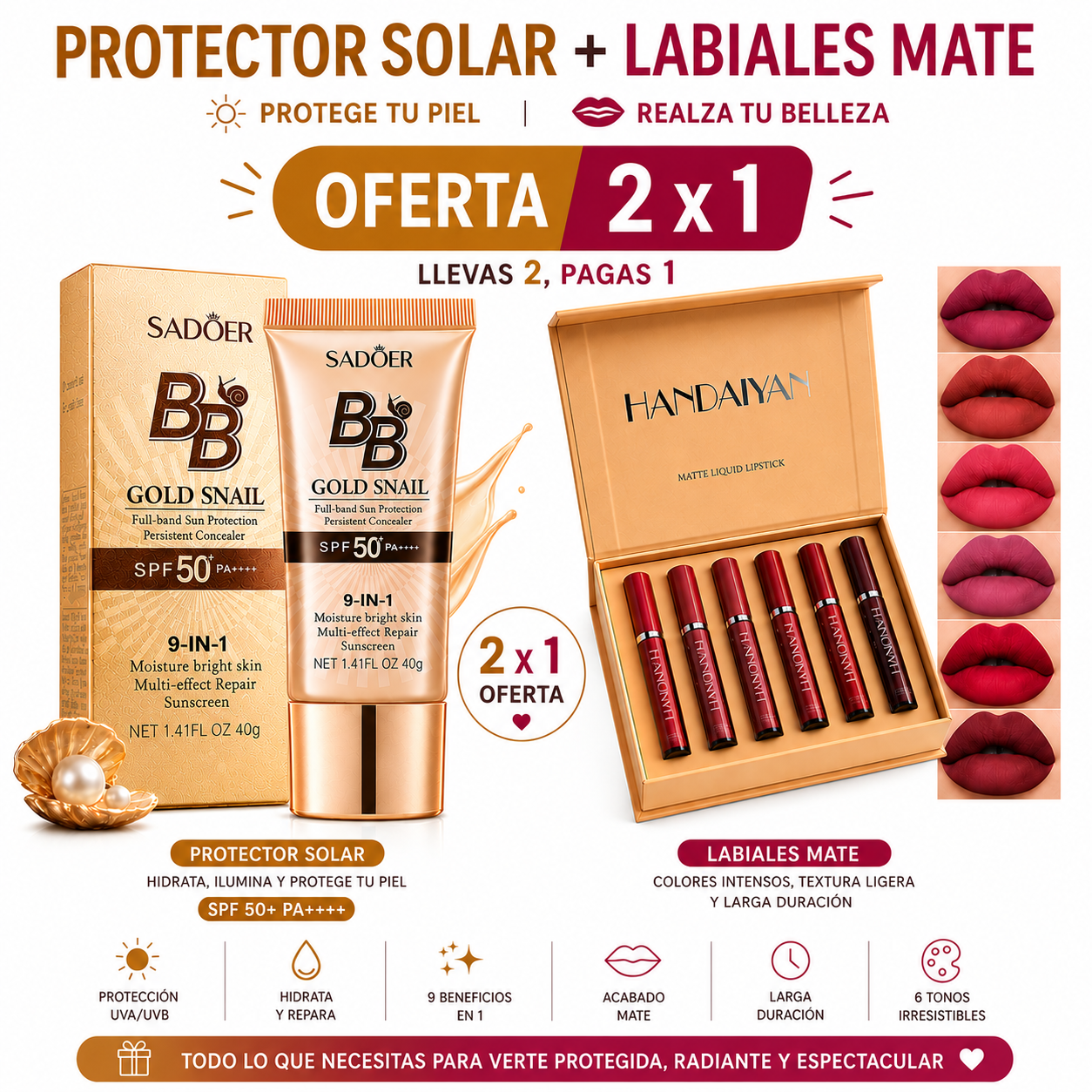 Kit 9 en 1 protector + Set Labiales